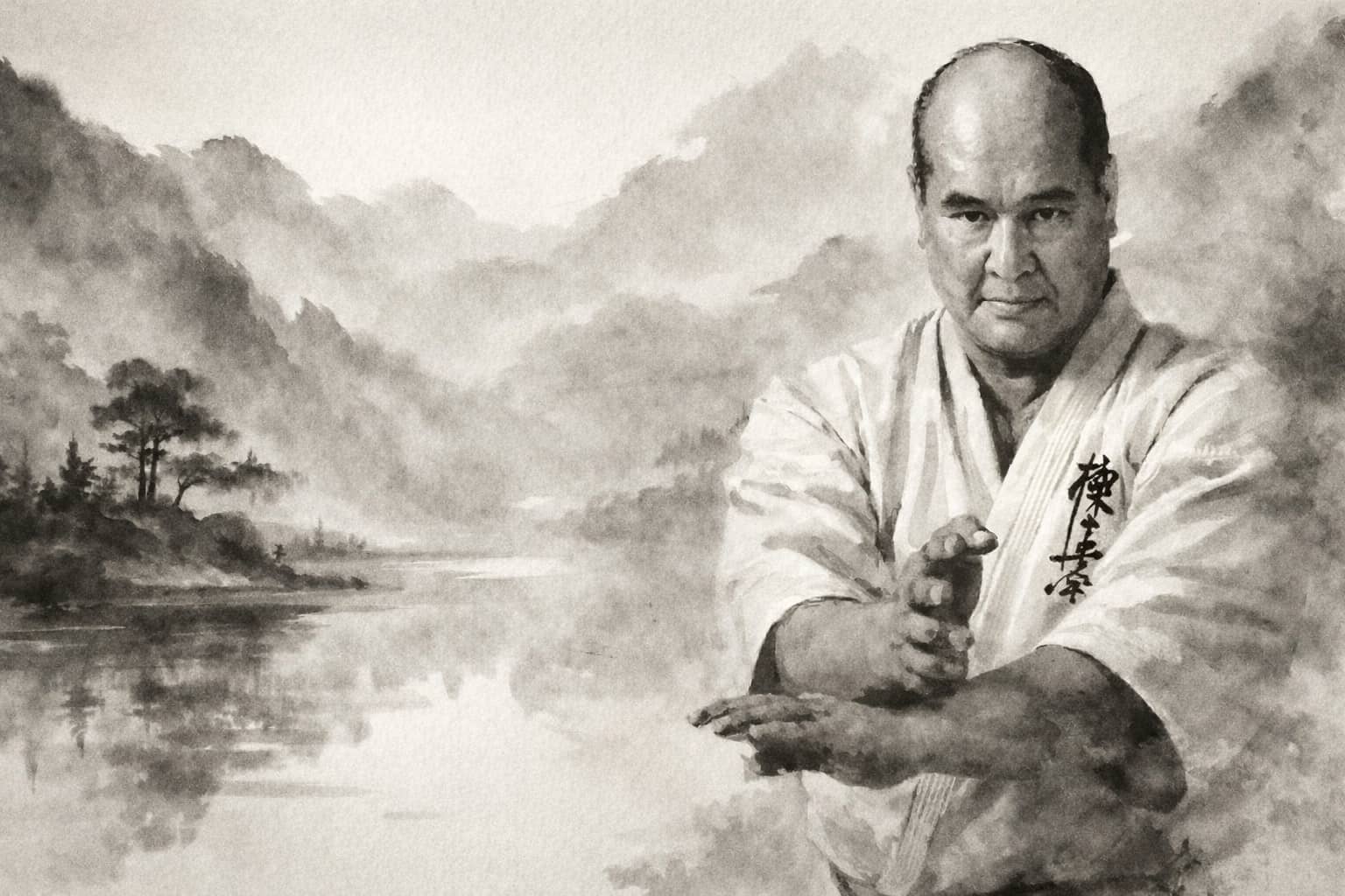 Sumi-e interpretation of Sosai Masutatsu Oyama