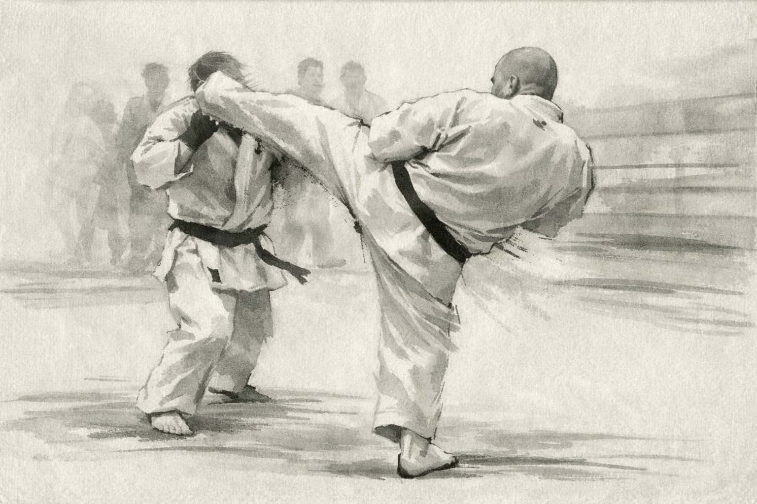 Sumi-e interpretation of Sosai Masutatsu Oyama